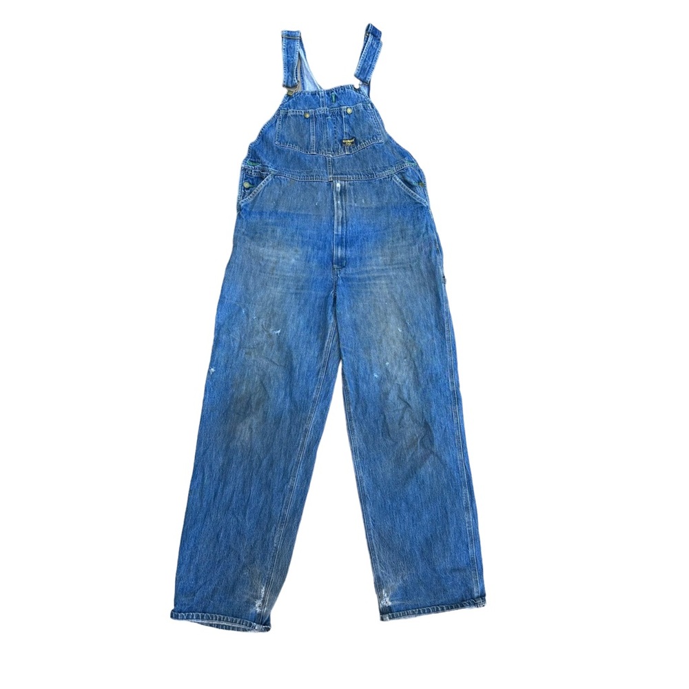 Vintage OskKosh Overalls Mens Bibs Carpenter Denim Relaxed Fit Straight 38x32